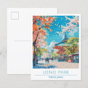 Ueno Park Tokio Japan Vintage Travel Postkarte