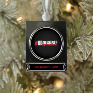 UEqualsU HIV Unnachweisbare nicht übertragbare Kun Banner-Ornament Silber