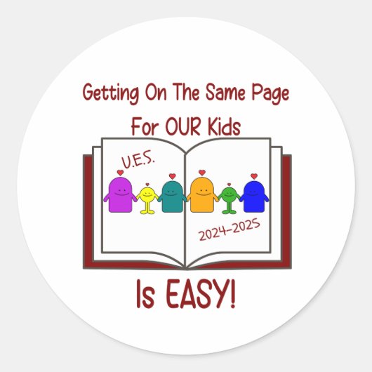 UES-Sticker (eine Seite mit 20 Aufklebern) Runder Aufkleber (Vorderseite)