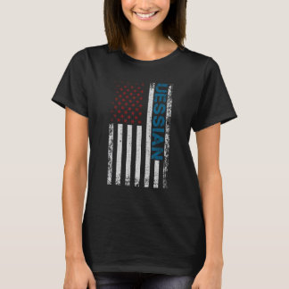 Uessische Bewegung US-Flagge schlägt vor, als eine T-Shirt