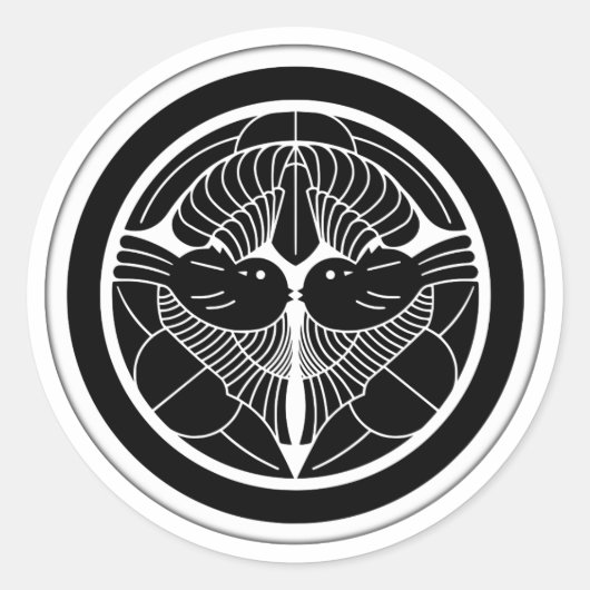 Uesugi Clan Kamon Runder Aufkleber (Vorderseite)