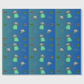 Uf- und Alien-Packpapier Geschenkpapier (Flach)