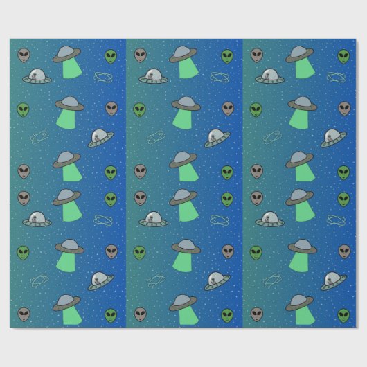 Uf- und Alien-Packpapier Geschenkpapier (Flach)