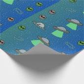Uf- und Alien-Packpapier Geschenkpapier (Ecke)