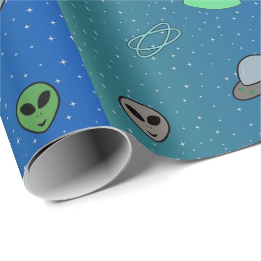 Uf- und Alien-Packpapier Geschenkpapier (Rolleneckpunkt)