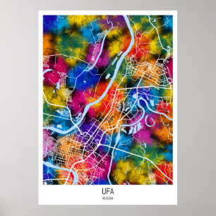 Ufa Russia City Map Poster