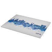 Ufa Russia Skyline Blue Schneidebrett (Ecke)