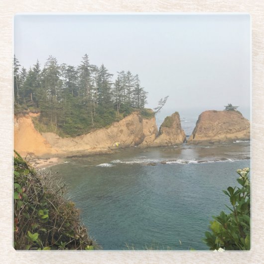 Ufer Acres Staat Park, Oregon Coast Glasuntersetzer (Vorderseite)