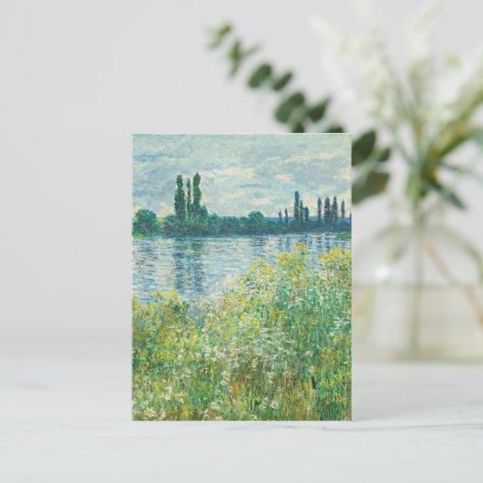 Ufer der Seine durch Monet Postkarte (Stehend Vorderseite)