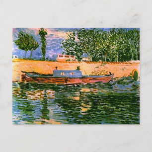 Ufer der Seine mit Booten Van Gogh Fine Art Postkarte