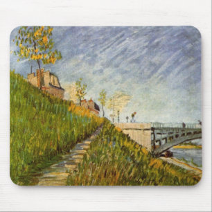 Ufer der Seine, Pont de Clichy von Vincent van Gog Mousepad