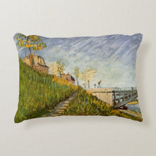 Ufer der Seine, Pont de Clichy von Vincent van Gog Zierkissen