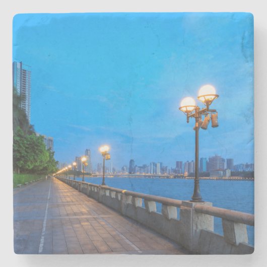 Ufer der Stadt Guangzhou Steinuntersetzer (Vorderseite)