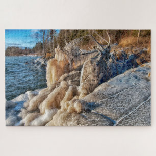 Ufer des Lake Superior und Eiszapfen Puzzle