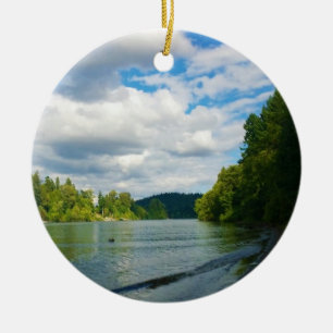 Ufer des Willamette River, OR Keramik Ornament