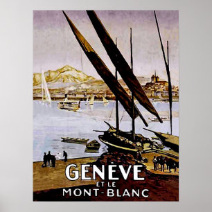 Ufer eines Genfersees, Schweiz Poster