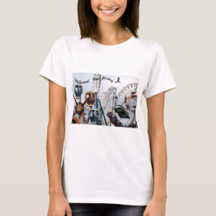 Ufer Pier-Wildwood Text-Licht-Shirt-Frau T-Shirt