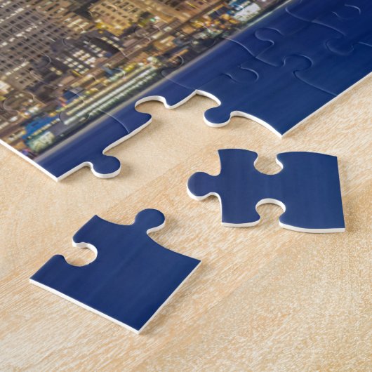 Ufer und Downtown Skyline bei Twilight Puzzle (Seite)
