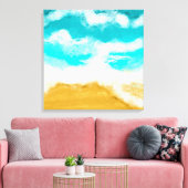 Uferblau und türkisfarbene Wellen Sandstrand Leinwanddruck (Insitu (Wohnzimmer))