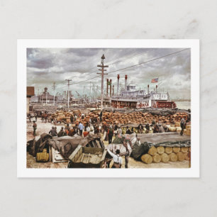 Uferdamm an der Canal Street New Orleans 1900 Postkarte