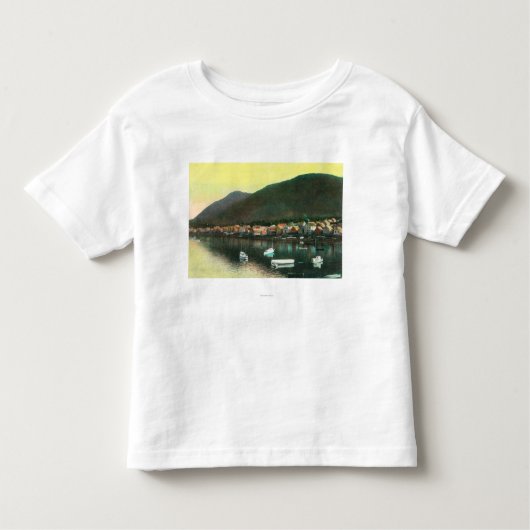 Ufergegend-Ansicht des Inders TownSitka, AK Kleinkind T-shirt (Vorderseite)