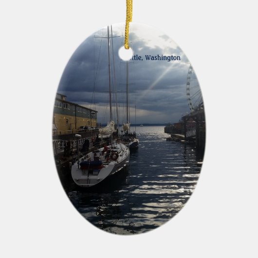 Ufergegend-Puget Sound-Verzierung Seattles Keramik Ornament (Vorne)