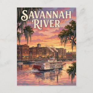 Uferpromenade am Savannah River Postkarte