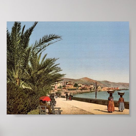 Uferpromenade, San Remo, Riviera Klassischer Ph. Poster (Vorne)