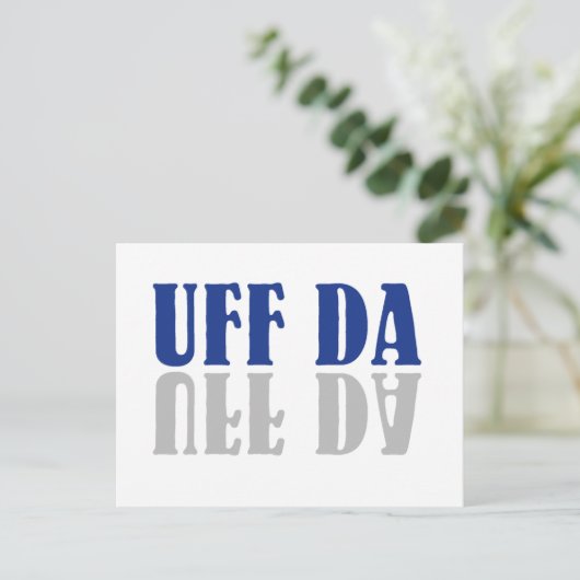 UFF DA Funny Scandinavian Postkarte (Stehend Vorderseite)