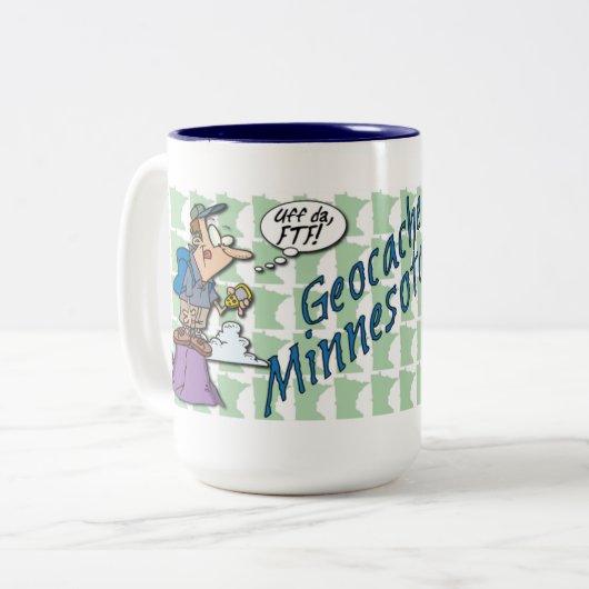 Uff DA! Geocache Minnesota Zwei-Ton Tasse (Vorderseite Links)