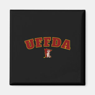 Uff-da Minnesota State Map Hockey Logo Grafik Mn Magnet
