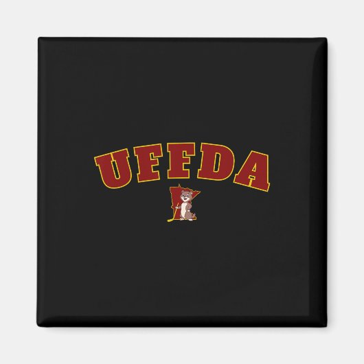 Uff-da Minnesota State Map Hockey Logo Grafik Mn Magnet (Vorne)