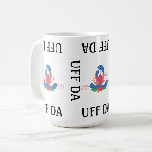 UFF DA moderne Rosemalerei Kaffeetasse (Vorderseite Links)
