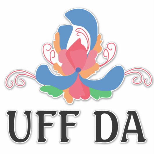 UFF DA Modernes Rosepainting Aufkleber (Vorderseite)
