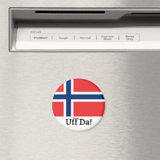Uff Da Norwegian Flag Magnet (In Situ (Geschirrspüler))