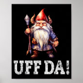 Uff Da Norwegian Quote Scandinavian Viking Gnome Poster (Vorne)