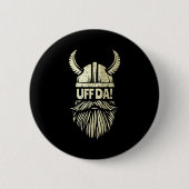 Uff Da Norwegian Quote Scandinavian Viking Helmet Button (Vorderseite)