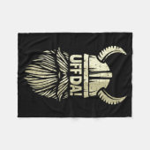 Uff Da Norwegian Quote Scandinavian Viking Helmet  Fleecedecke (Vorderseite (Horizontal))