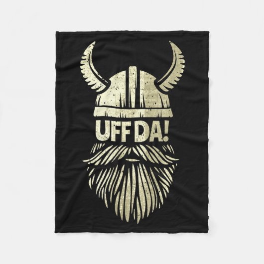 Uff Da Norwegian Quote Scandinavian Viking Helmet  Fleecedecke (Vorderseite)