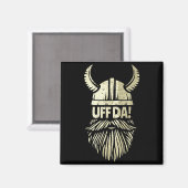 Uff Da Norwegian Quote Scandinavian Viking Helmet  Magnet (Vorderseite/Rückseite)