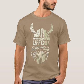 Uff Da Norwegian Quote Scandinavian Viking Helmet T-Shirt