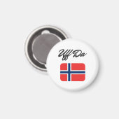 Uff Da norwegische Flagge Magnet (Vorderseite/Rückseite)