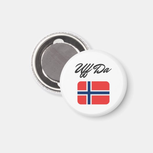 Uff Da norwegische Flagge Magnet (Vorderseite/Rückseite)