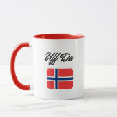Uff Da norwegische Flagge Tasse (Links)