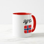 Uff Da norwegische Flagge Tasse (VorderseiteRechts)