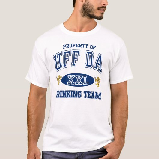 Uff DA norwegisches trinkendes Team T-Shirt (Vorderseite)