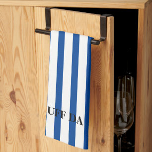 Uff Da Royal Blue Stripe Küchenhandtücher Geschirrtuch
