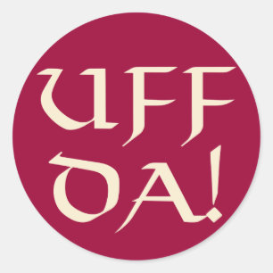 Uff Da! Runder Aufkleber