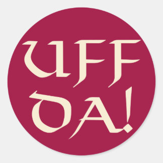 Uff Da! Runder Aufkleber