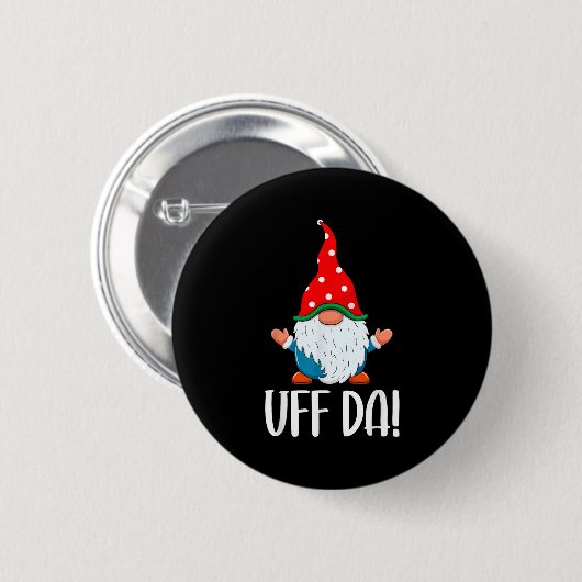 Uff Da Swediomte Gnome Christmas Button (Vorne & Hinten)